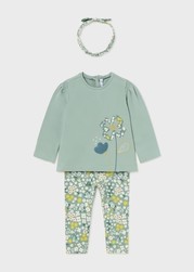 ENSEMBLE TSHIRT MANCHES LONGUES + LEGGING + SERRE TETE 2711 